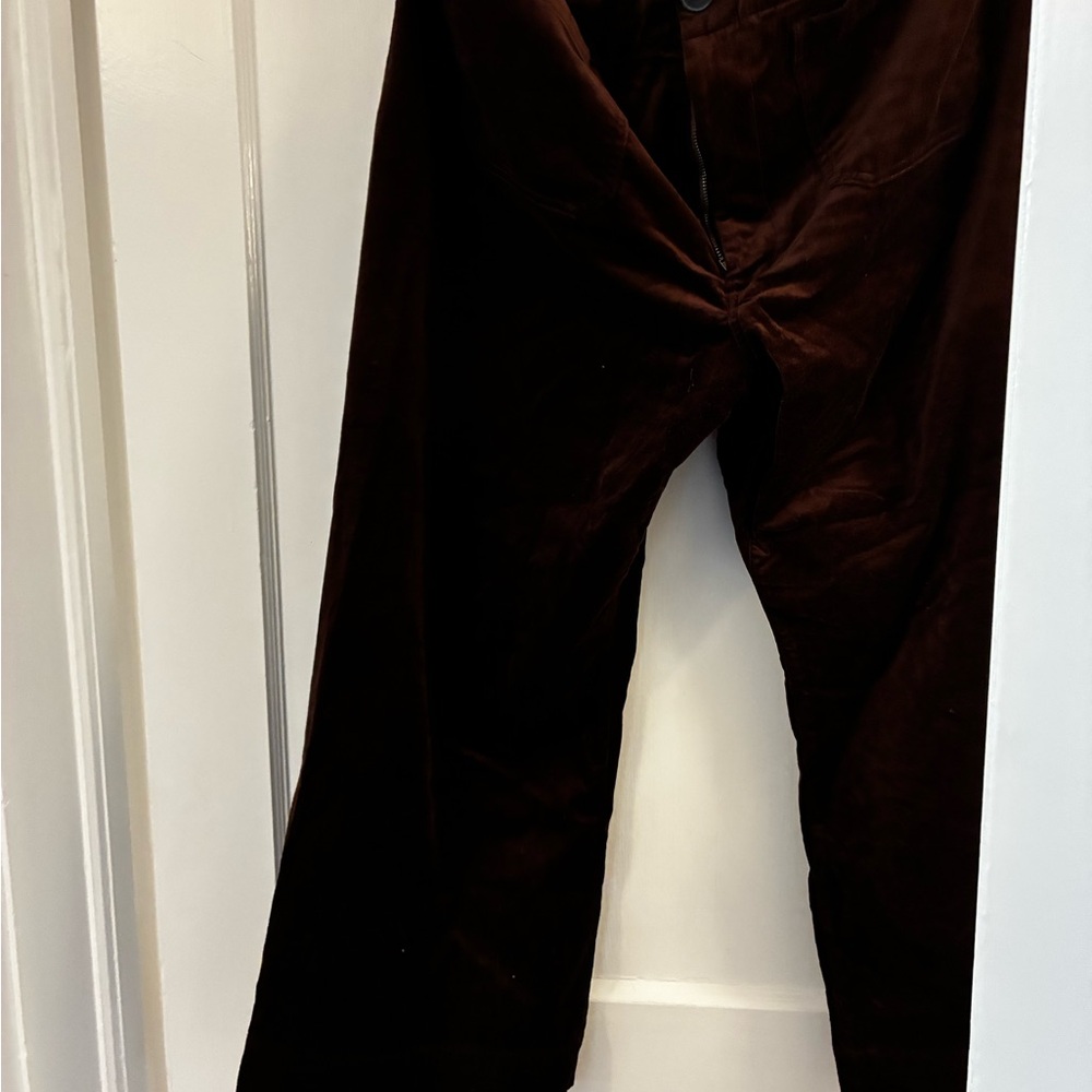Anthropologie Maeve Collette Brown Velour Pants